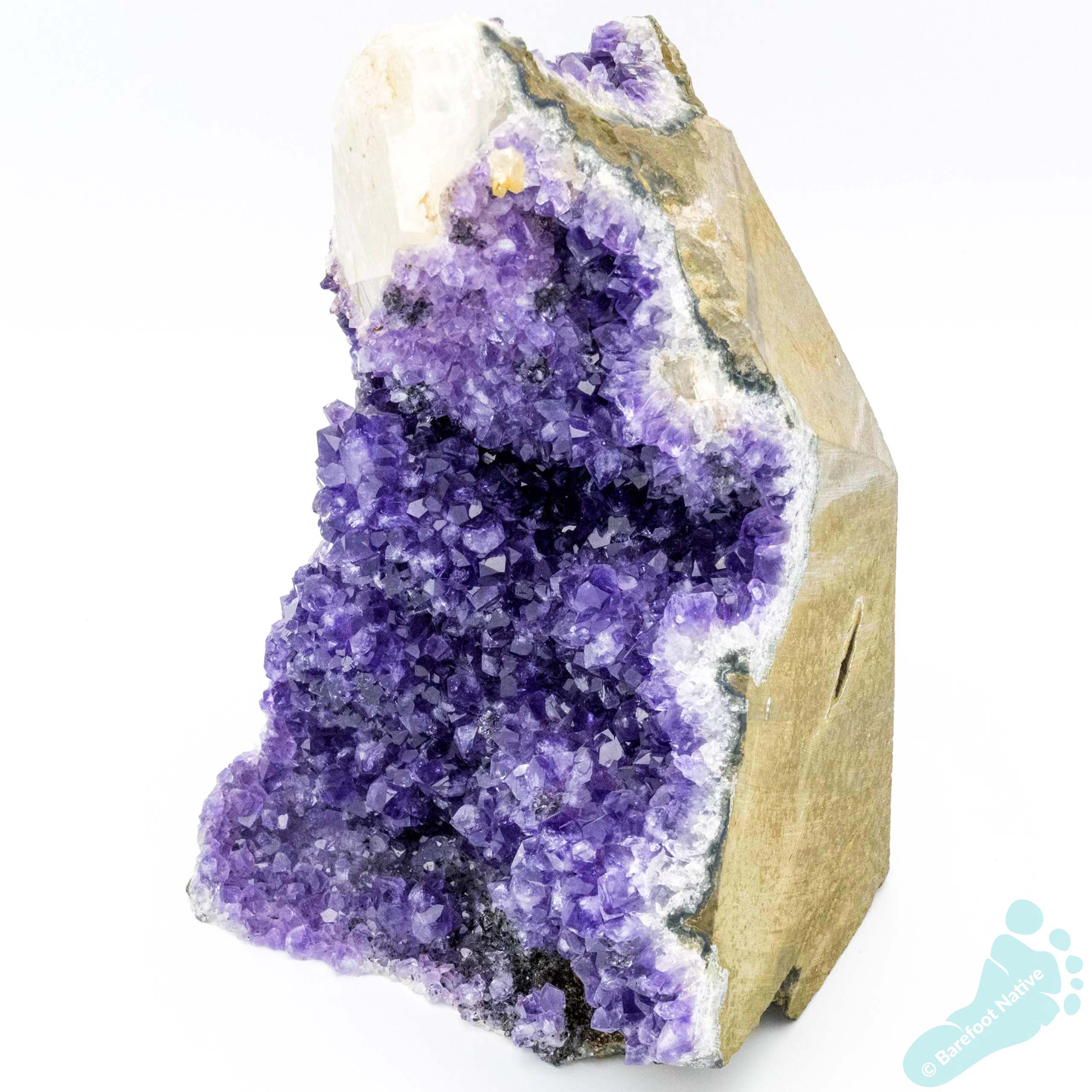 Aaa Grade Amethyst Geode With Hexagonal Calcite & Goethite Inclusions ...