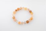 Golden Healer Quartz 12-13Mm Polished Round Beads On 10" Length Elastic Beaded Bracelet From Madagascar