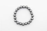 Hematite 12-13Mm Polished Round Beads On 10" Length Elastic Beaded Bracelet From Brazil