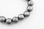 Hematite 12-13Mm Polished Round Beads On 10" Length Elastic Beaded Bracelet From Brazil - Image 3
