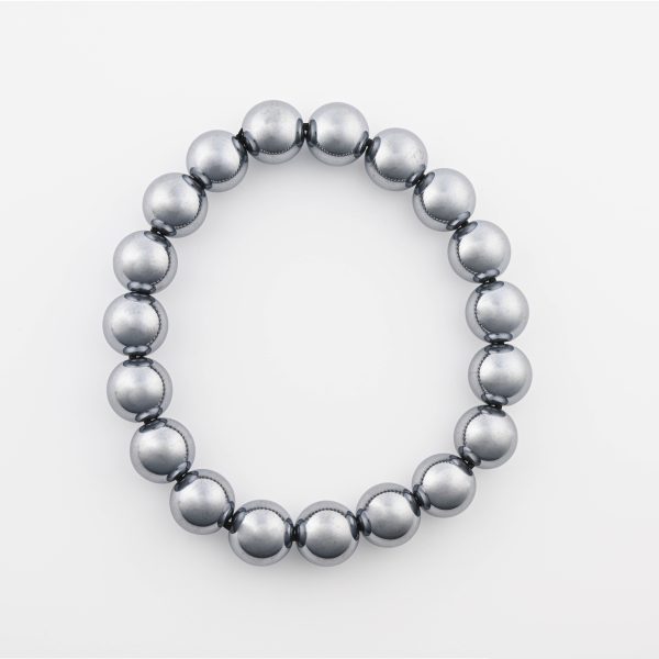TERAHERTZ METAMATERIAL MM POLISHED ROUND BEADS ON " LENGTH ELASTIC BEADED BRACELET FROM JAPAN