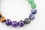 Chakra (Amethyst, Sodalite, Green/Yellow Aventurine, Tiger'S Eye, Lapis, Jasper) 12-13Mm Beads On 10" Elastic Beaded Bracelet - Image 4