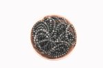 SILVER SHEEN OBSIDIAN 8-9MM POLISHED ROUND BEADS ON 7.5" LENGTH ELASTIC BEADED BRACELET FROM MEXICO - Image 2