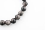 SILVER SHEEN OBSIDIAN 8-9MM POLISHED ROUND BEADS ON 7.5" LENGTH ELASTIC BEADED BRACELET FROM MEXICO - Image 3