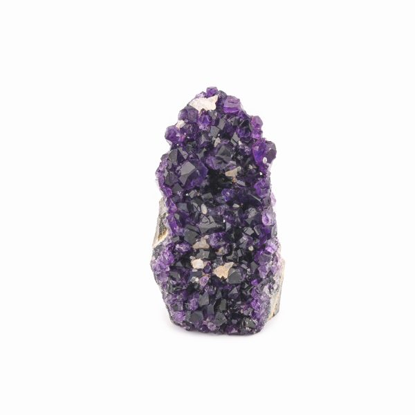 AA AMETHYST WITH CALCITE CRYSTAL CLUSTER WITH CUT BASE FROM BRAZIL