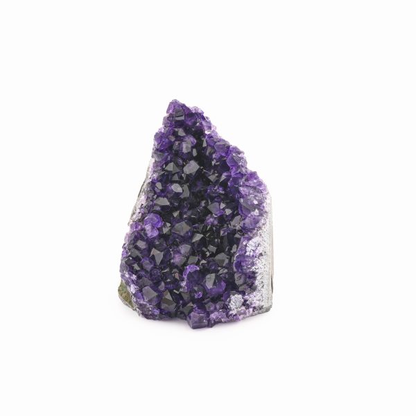 AA AMETHYST WITH CALCITE CRYSTAL CLUSTER WITH CUT BASE FROM BRAZIL
