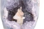 AMETHYST QUARTZ WITH BLUE LACE AGATE & DRUZE CALCITE CRYSTAL CLUSTER GEODE FROM URUGUAY - Image 2