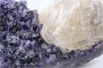 AMETHYST QUARTZ WITH STALAGMITE FLOWER & DRUZE CALITE CRYSTAL CLUSTER GEODE FROM URUGUAY - Image 2