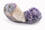 AMETHYST QUARTZ WITH STALAGMITE FLOWER & DRUZE CALITE CRYSTAL CLUSTER GEODE FROM URUGUAY - Image 3