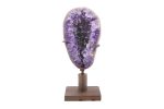 AMETHYST QUARTZ CRYSTAL CLUSTER GEODE ON CUSTOM OSCILLATING STAND FROM URUGUAY