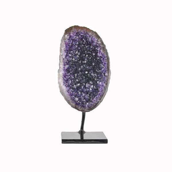 AMETHYST POLISHED GEODE CRYSTAL CLUSTER ON CUSTOM STAND FROM BRAZIL