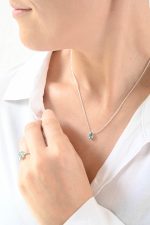 Faceted Stone Pairs On 0.925 Sterling Silver 15" Necklace Blue Apatite (Madagascar) Pear Stone - Image 4