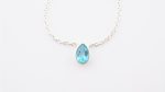 Faceted Stone Pairs On 0.925 Sterling Silver 15" Necklace Blue Apatite (Madagascar) Pear Stone