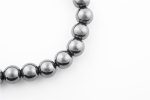 HEMATITE 8-9MM ROUND BEADS ON 8” LENGTH ELASTIC BEADED BRACELET - Image 3