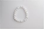 Selenite (Satin Spar) 8-9Mm Polished Round Beads On 7.5" Length Elastic Beaded Bracelet From Morocco - Image 9