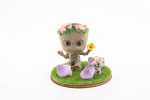 Baby Groot With Stone Chips In Resin, 3 Amethyst Points & Assorted Mini Mushroom - Rhodonite From Russia