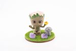 Baby Groot With Stone Chips In Resin, 3 Amethyst Points & Assorted Mini Mushroom - Rose Quartz From Brazil