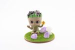 Baby Groot With Stone Chips In Resin, 3 Amethyst Points & Assorted Mini Mushroom - Smoky Quartz From Brazil