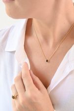 Faceted Stone On 18K Gold Vermeil .925 Ss 15" Necklace Black Spinel (India) Brilliant Round Stone - Image 10