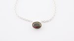 Faceted Stone Pairs On 0.925 Sterling Silver 15" Necklace Black Opal (Ethiopia) Brilliant Oval Stone