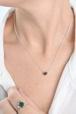 Faceted Stone Pairs On 0.925 Sterling Silver 15" Necklace Black Opal (Ethiopia) Brilliant Oval Stone - Image 6