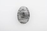 TOURMALINATED QUARTZ WITH SCHLOR MEDIUM POLISHED PALM STONE FROM MINAS GERAIS, BRAZIL