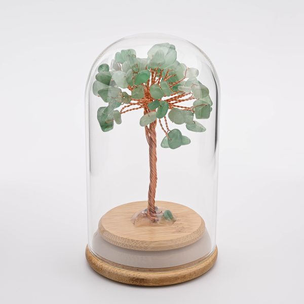 Crystal Stones On Copper Gem Tree In Bottle - Green Aventurine