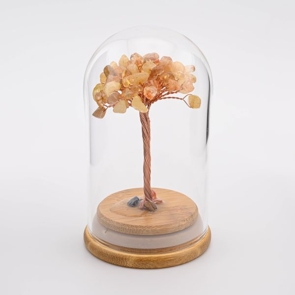 Crystal Stones On Copper Gem Tree In Bottle - Citrine