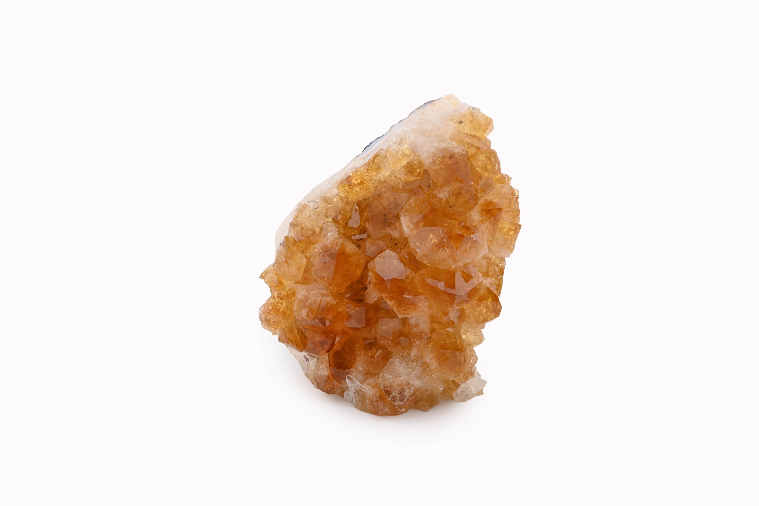 CT-CC-11-CITRINE-CLUSTER-ORANGE-MINAS-GERAIS-BRAZIL-RAW-FRONT-BAREFOOT-NATIVEtif.jpg Citrine With Calcite Crystal Cluster With Cut Base From Brazil - Image 1