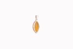 Citrine (Brazil) Large Faceted Marquise Checker Cut Stone on 4-Prong 0.925 Sterling Silver Pendant - Image 2