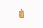 Citrine (Brazil) Large Faceted Emerald Cut Stone on 4-Prong 0.925 Sterling Silver Pendant