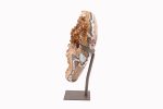 Citrine Quartz With Calcite Crystal Cluster Geode On Custom Stand From Uruguay - Image 2