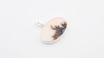 Dendritic Agate (India) Polished Stone on 0.925 Sterling Silver Pendant - Jumbo Horizontal Oval Stone - Image 2
