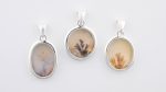 Dendritic Agate (India) Polished Stone on 0.925 Sterling Silver Pendant - Large Horizontal Oval Stone - Image 7