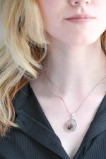 Dendritic Agate (India) Polished Stone on 0.925 Sterling Silver Pendant - Large Horizontal Oval Stone - Image 3