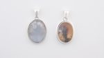 Dendritic Agate (India) Polished Stone on 0.925 Sterling Silver Pendant - Large Oval Stone - Image 6