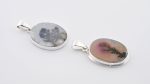 Dendritic Agate (India) Polished Stone on 0.925 Sterling Silver Pendant - Large Oval Stone - Image 2