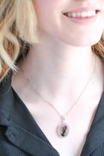 Dendritic Agate (India) Polished Stone on 0.925 Sterling Silver Pendant - Large Oval Stone - Image 3