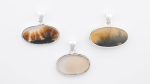 Dendritic Agate (India) Polished Stone on 0.925 Sterling Silver Pendant - Medium Oval Stone - Image 8