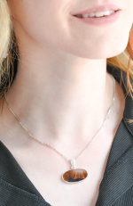 Dendritic Agate (India) Polished Stone on 0.925 Sterling Silver Pendant - Medium Oval Stone - Image 5