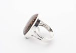 Dinosaur Bone Apatosaurus - 100 Mya (Ut, Usa) Large Polished Stone On 0.925 Sterling Silver Ring Size - 7 Oval Stone - Image 4