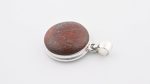 Dinosaur Bone Apatosaurus - 150 Mya (UT, USA) Polished Stone on 0.925 Sterling Silver Pendant - Circle Stone - Image 3