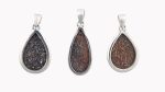 Dinosaur Bone Apatosaurus - 150 Mya (UT, USA) Polished Stone on 0.925 Sterling Silver Pendant - Large Pear Stone - Image 4