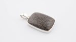 Dinosaur Bone Apatosaurus - 150 Mya (UT, USA) Polished Stone on 0.925 Sterling Silver Pendant - Large Rectangular Stone - Image 2