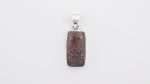 Dinosaur Bone Apatosaurus - 150 Mya (UT, USA) Polished Stone on 0.925 Sterling Silver Pendant - Small Rectangular Stone