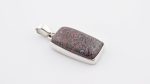 Dinosaur Bone Apatosaurus - 150 Mya (UT, USA) Polished Stone on 0.925 Sterling Silver Pendant - Small Rectangular Stone - Image 2