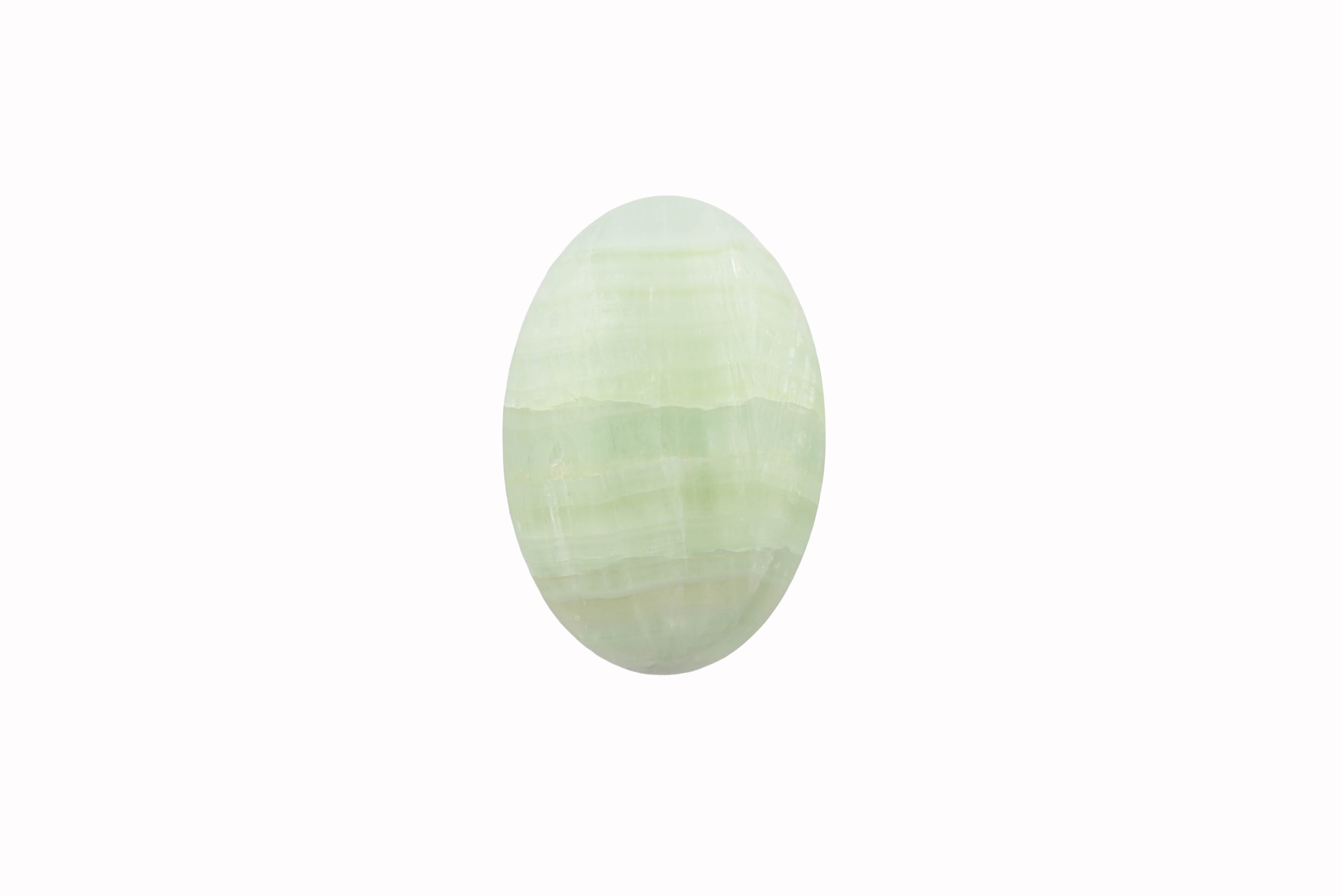 EC-1-EMERALD-CALCITE-PALM-STONE-GREEN-MEXICO-POLISHED-FRONT-BAREFOOT-NATIVE.jpg EMERALD CALCITE BANDED POLISHED PALMSTONE FROM MEXICO - Image 1