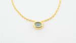 Faceted Stone On 18K Gold Vermeil .925 Ss 15" Necklace Green Fluorite (South Africa) Brilliant Oval Stone - Image 3
