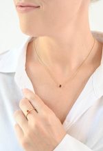 Faceted Stone On 18K Gold Vermeil .925 Ss 15" Necklace Garnet (Mozambique) Brilliant Round Stone - Image 9