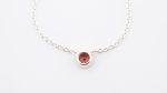 Faceted Stone Pairs On 0.925 Sterling Silver 15" Necklace Garnet (Mozambique) Brilliant Round Stone - Image 3